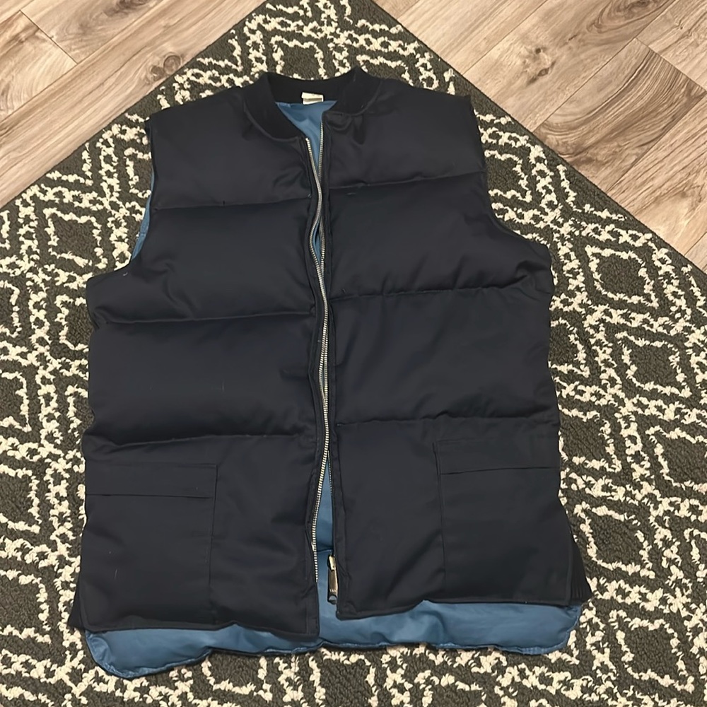 Vintage blue down filled vest